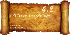 Götter Erzsébet névjegykártya